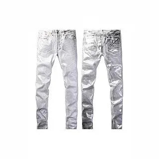 Black men's slim fit cotton jeans with a straight leg and button fly closure on a plain background.