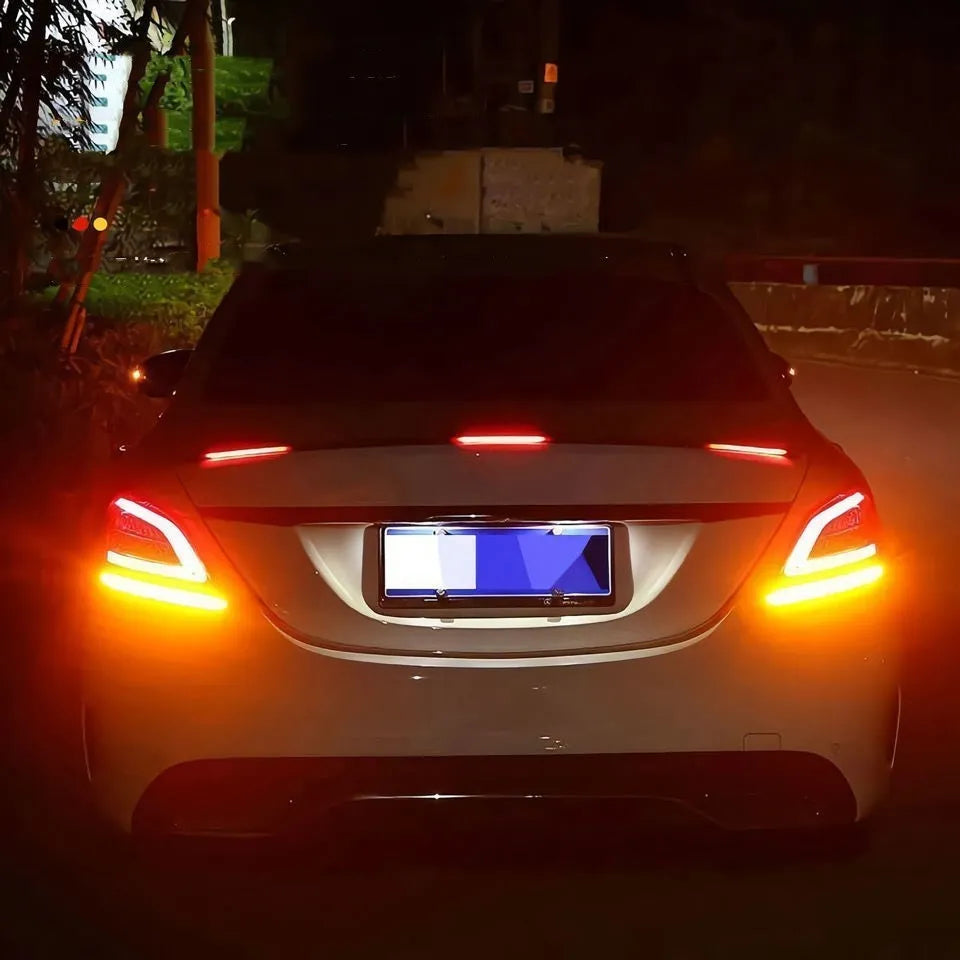 Automobile streamer tail LED turn signal showing extended wing in 1.2m or 1.3m length options.
