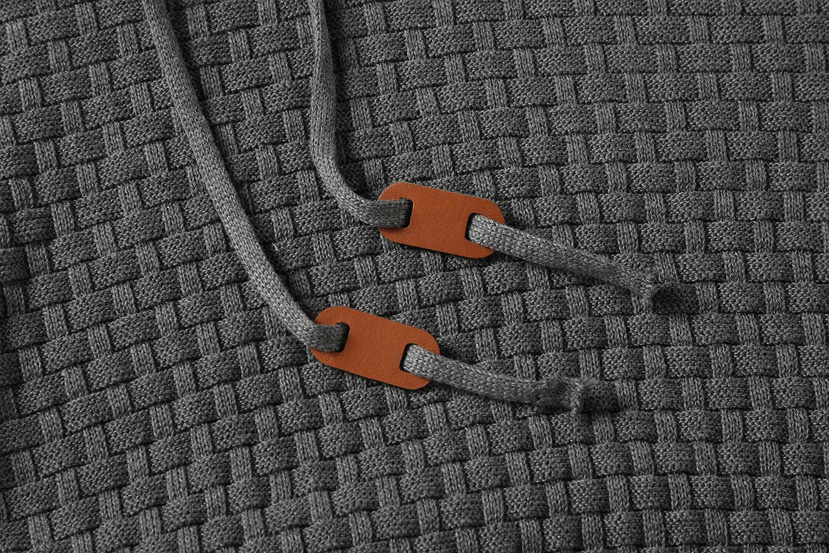 A men's hooded sweatshirt in a cotton and polyester blend, shown in one of nine available colours.
