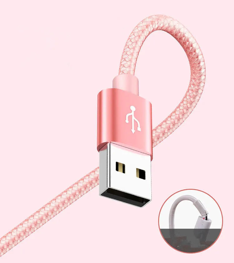 Three-in-one Micro USB charging cable for mobile phones with 1.2m length