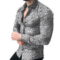 Casual floral shirt with lapel collar, long sleeves, available in multiple colours and sizes M to 5XL