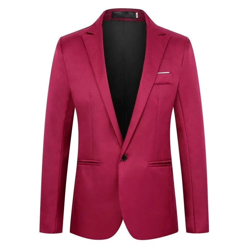 Men's loose wedding suit jacket in acetate fibre available in multiple colours