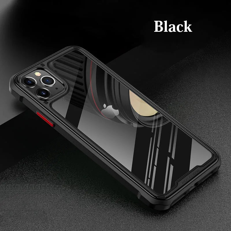 Clear silicone mobile phone case for iPhone 11 showing transparent design with phone visible underneath