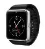 Black smart watch with 1.54 inch touch screen on a silicone strap, showing digital watch face.