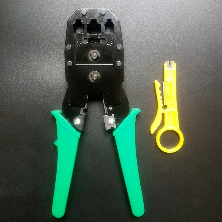 Multifunctional network cable pliers with stainless steel handle and 45# steel clamp head, flat mouth European style