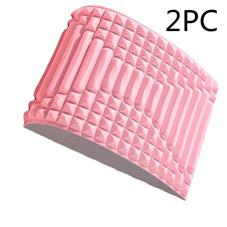 Blue back stretcher pillow for lumbar support with acupressure massage function