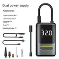 Handheld digital display wireless car tyre inflator with LED light showing pressure reading