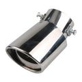 Bright silver stainless steel car exhaust pipe cover for 3.8-5.3 cm diameter pipes on a vehicle