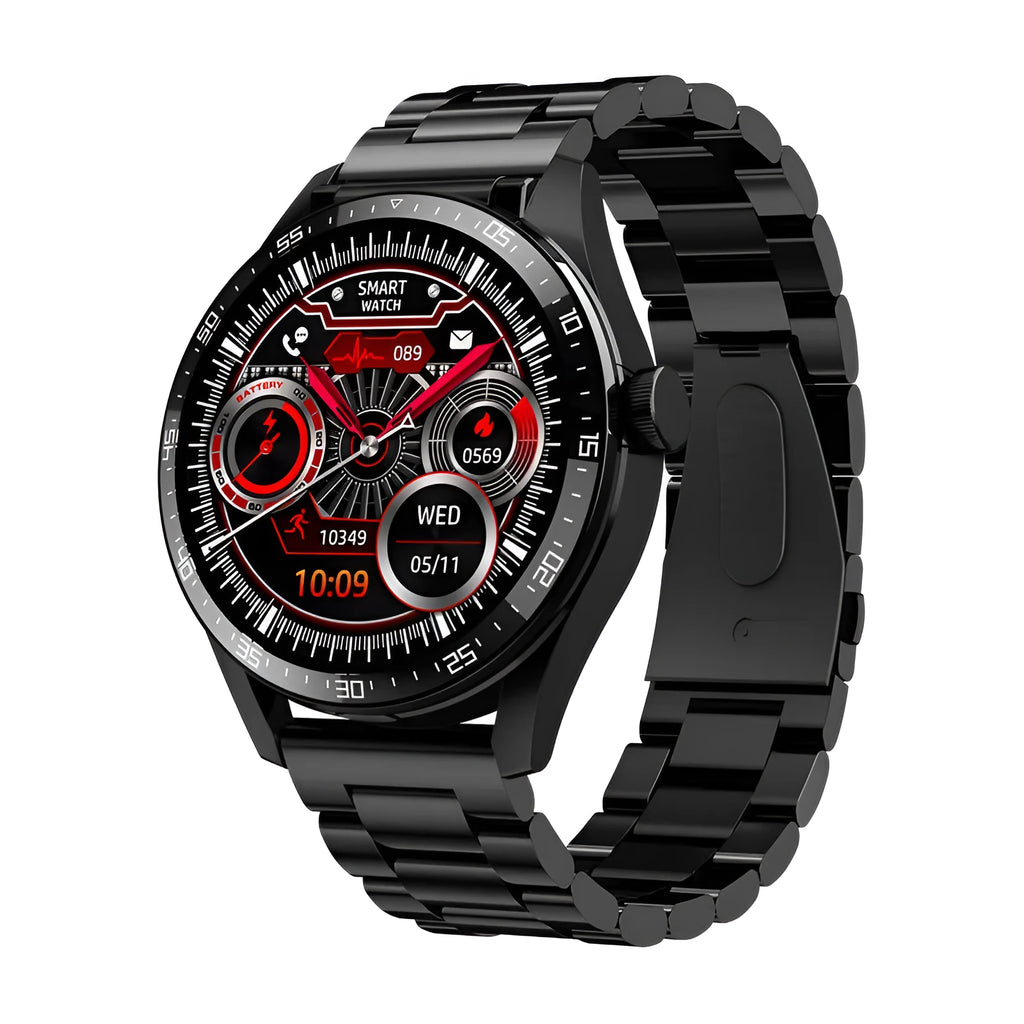 Smart watch with Bluetooth calling health monitoring heart rate blood pressure sleep tracking black glue strap