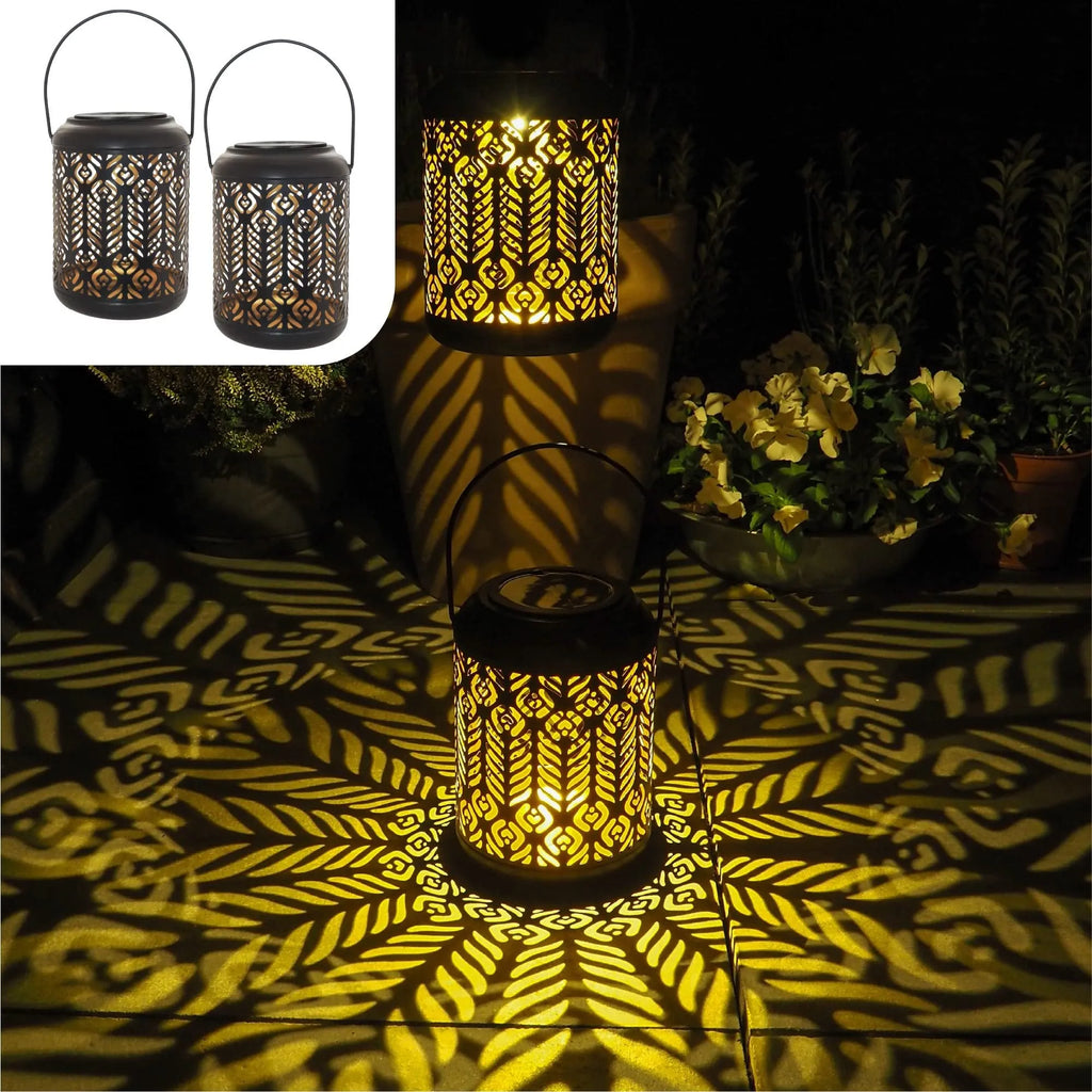 Black iron circular solar lamp with LED light and small wheat ears design for outdoor garden pathway decoration