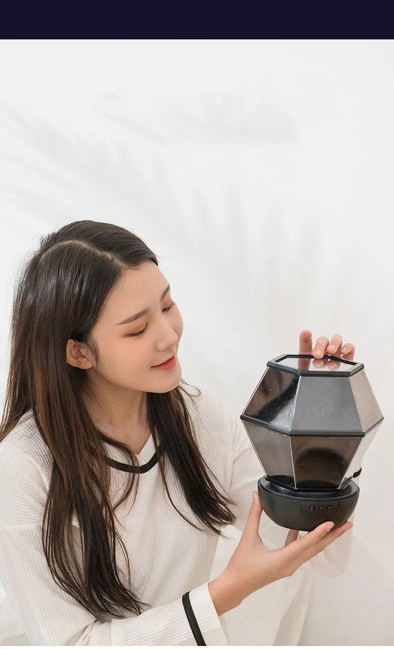 Children's rotating stars night light projecting dreamlike starlight with LED illumination