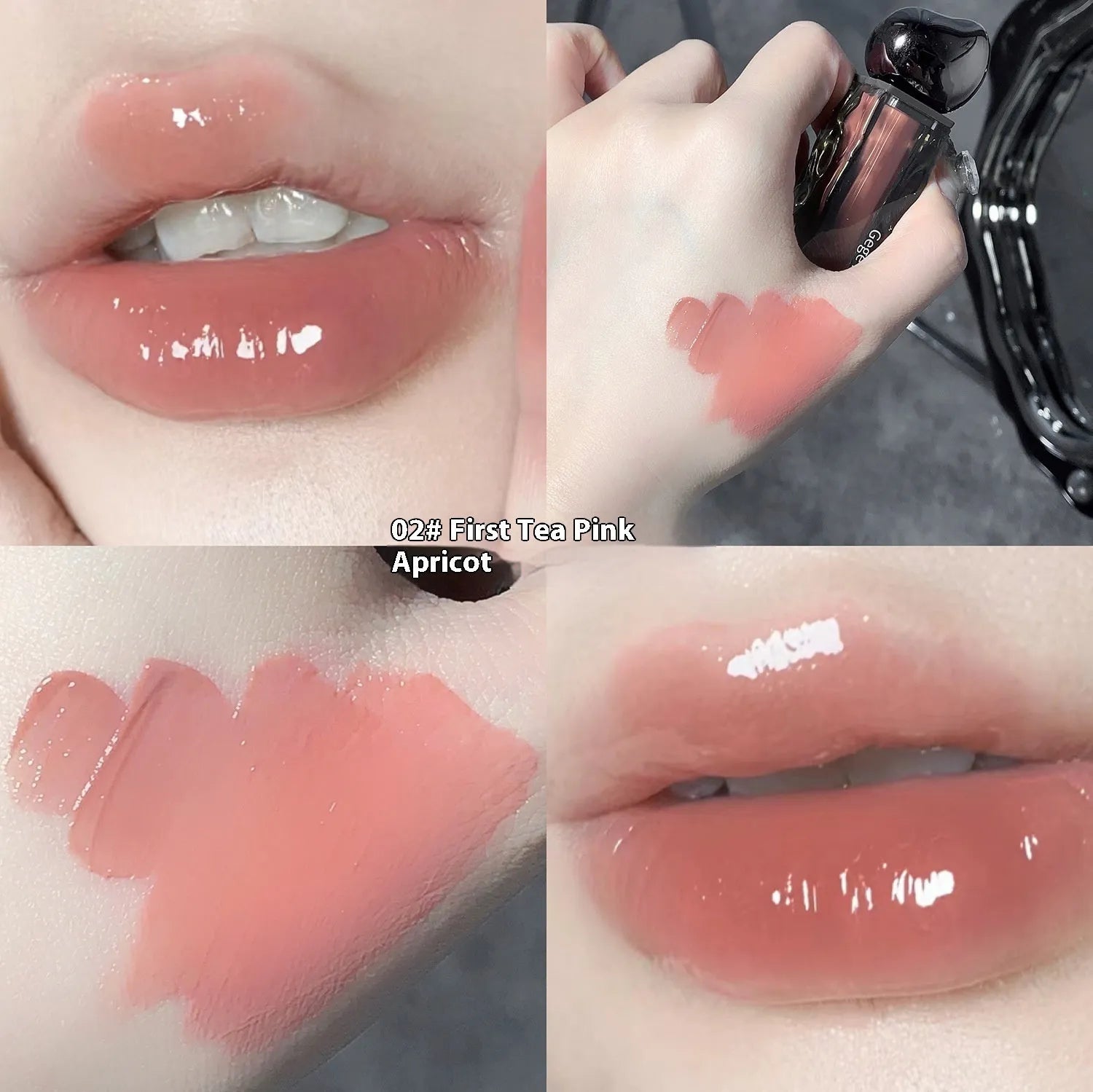 Glacier Lava Lip Lacquer tube showing water light mirror finish in one of seven colour options 01-07