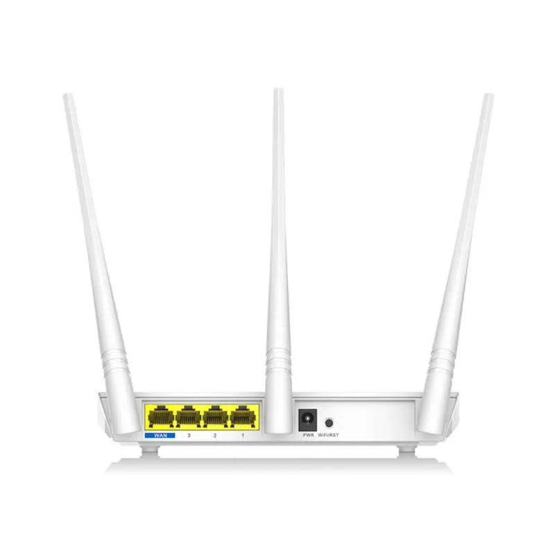 White dual-band wireless router with 2.4GHz and 5GHz support for broadband connectivity