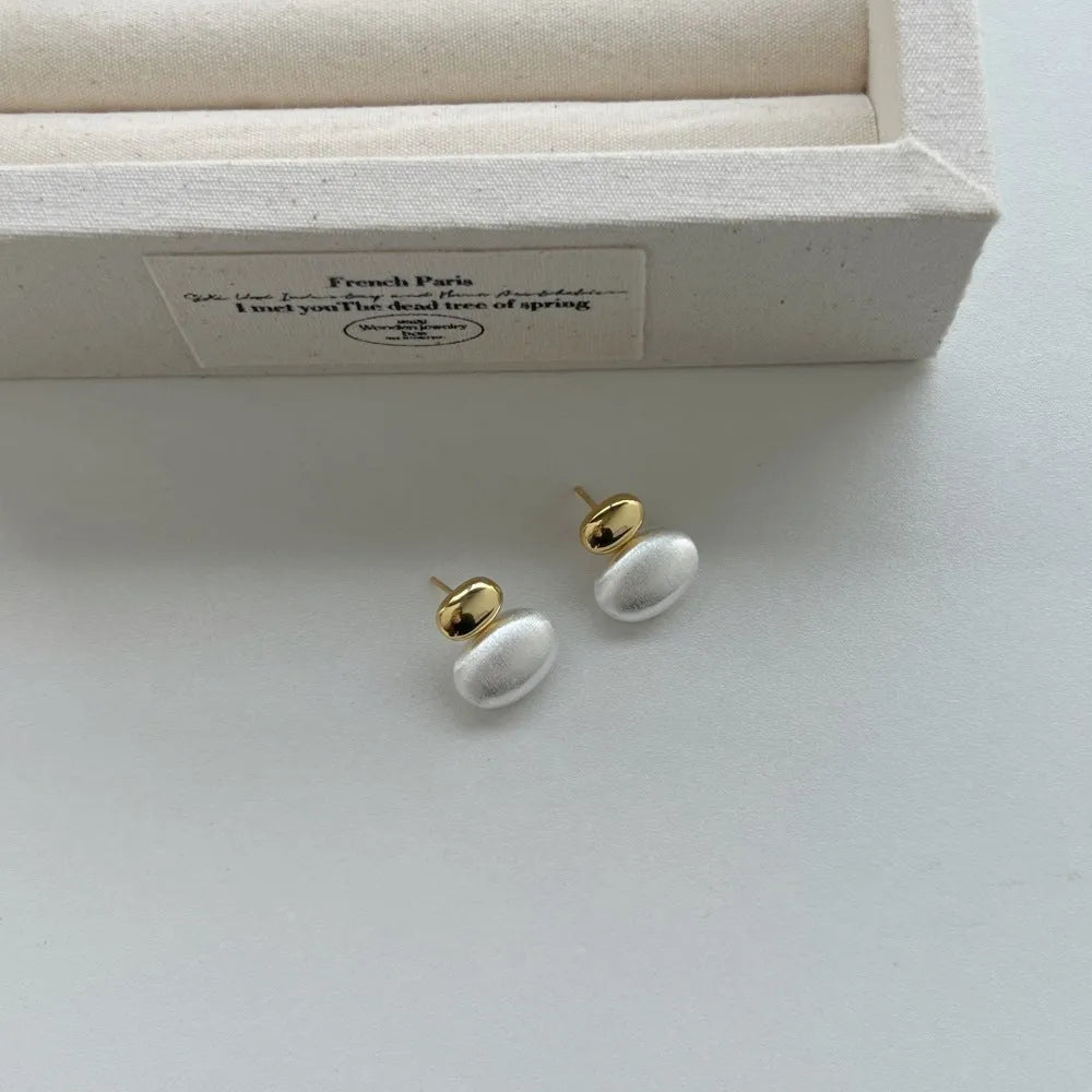 Pair of 925 silver stud earrings for women, 17mm length, electroplated finish, colour DY1D0378-S-Q-NO