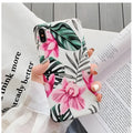 Pink floral pattern iPhone case on TPU material for multiple iPhone models
