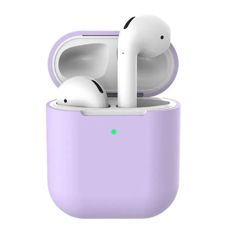 Silicone clamshell protection case for Apple AirPods 2 wireless earphones in multiple colour options.