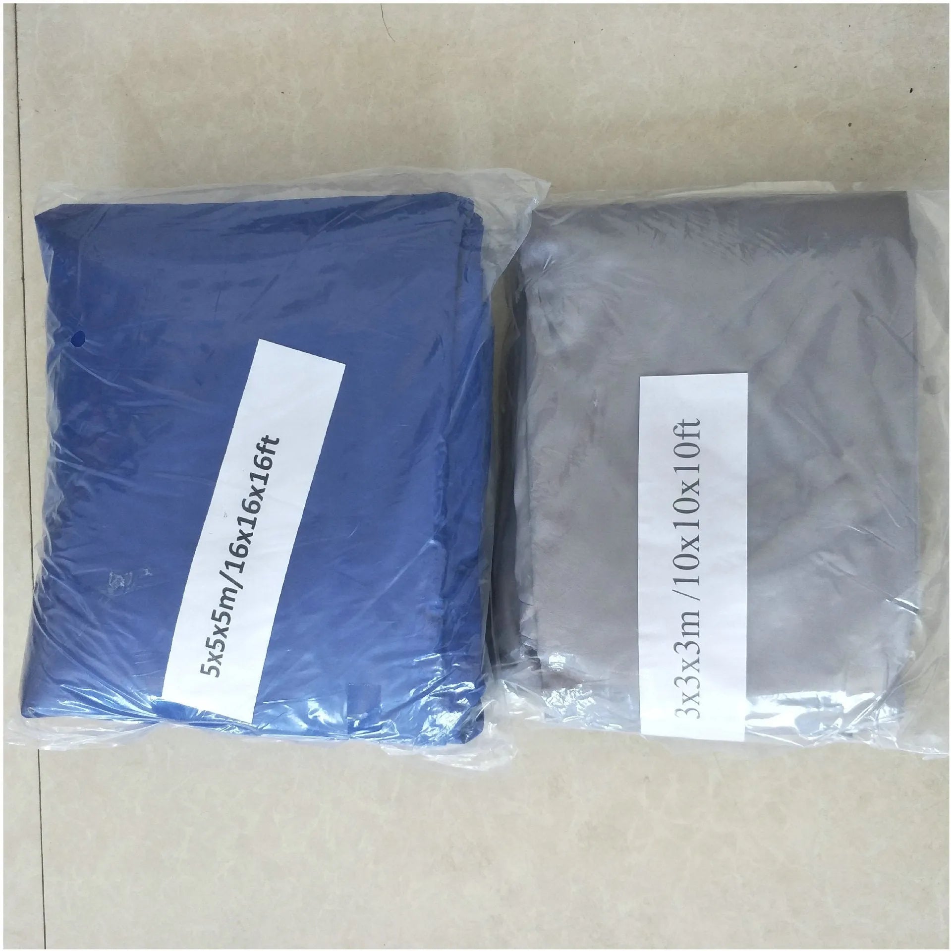 Blue polyester shade sail with curved square shape providing 3x4 metre outdoor coverage
