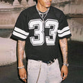 Digital print sports jersey t-shirt with short sleeves and loose fit in milk silk fabric