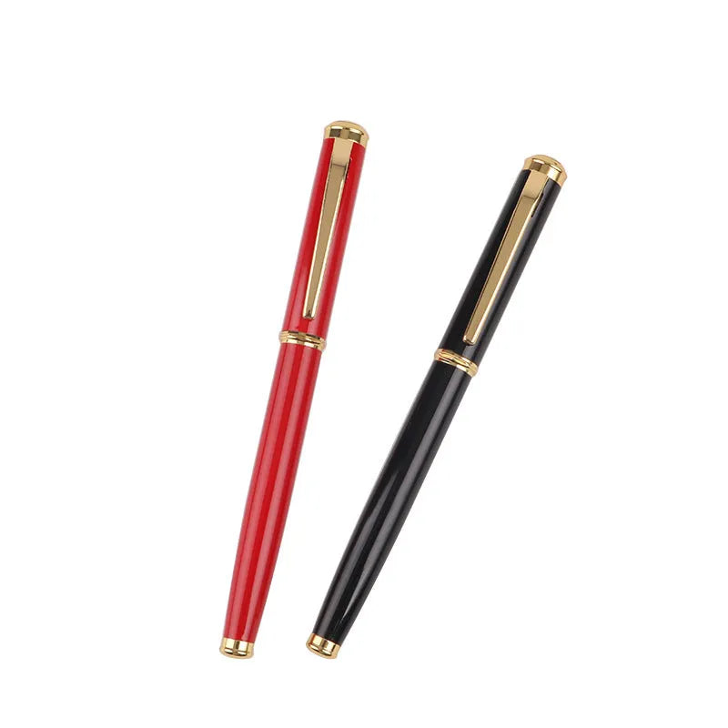 Metal ink pen with 0.5mm iridium nib in black or red for business and writing practice