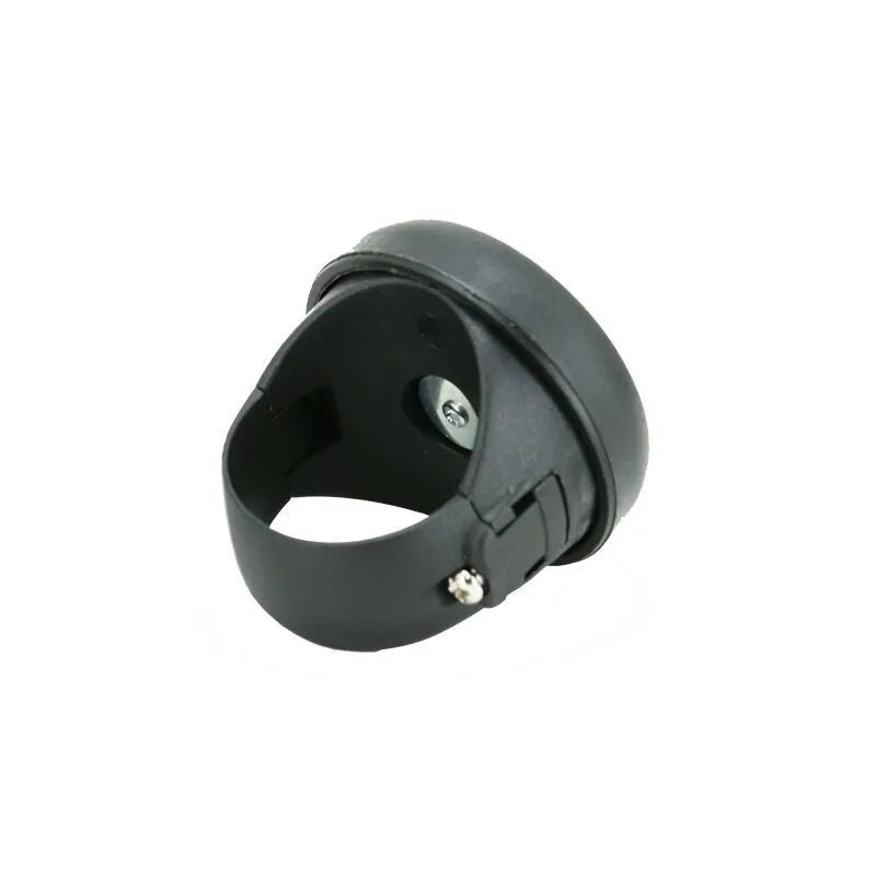 Car steering wheel spinner knob in black with metal fixing ring and screw for one-handed driving assistance