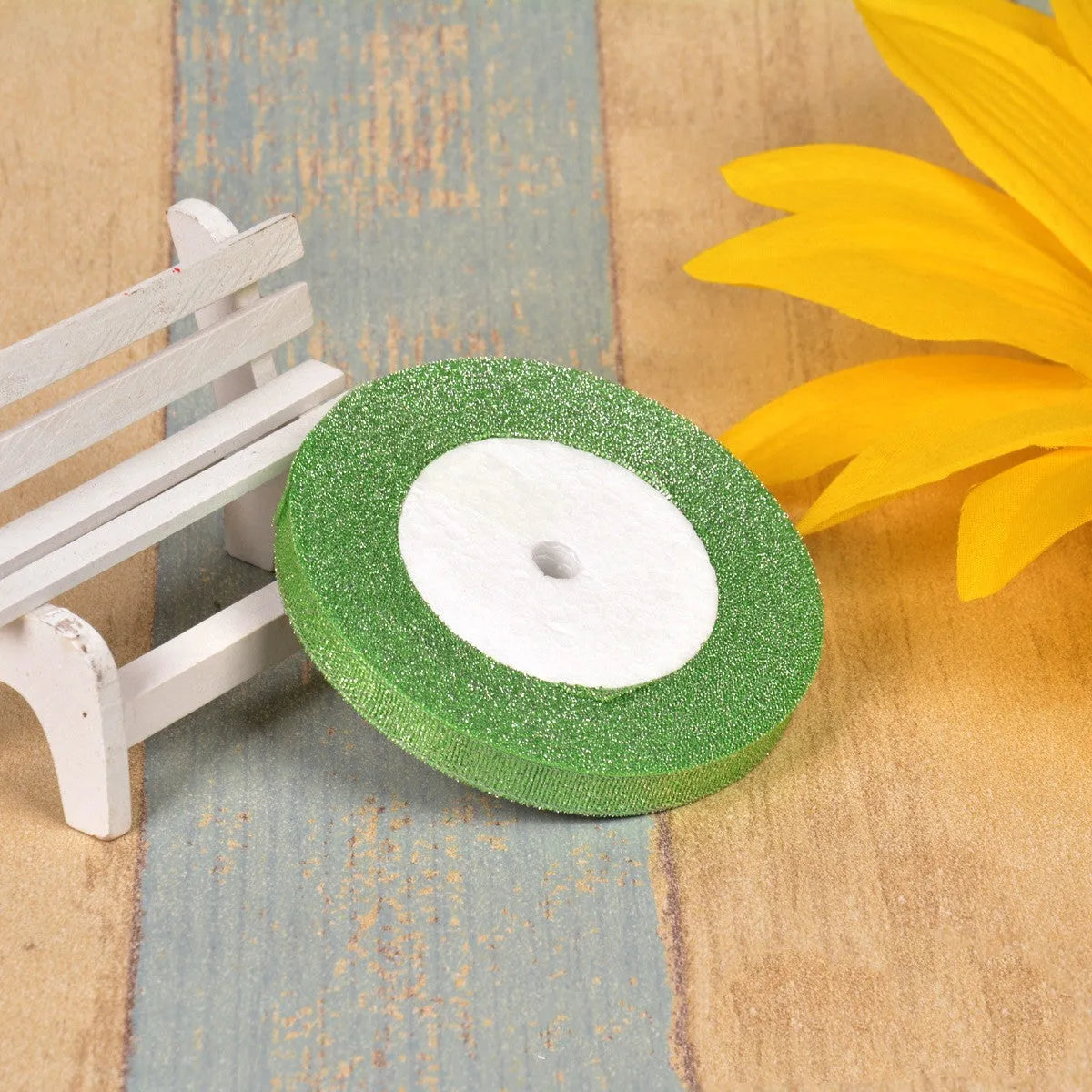 3 points width polyester decorative ribbon with green onion belt texture in multiple colour options