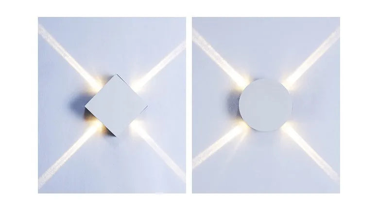 Cross light decoration lamp in iron with LED chip light source, square 14x14x4 cm or round 14 cm diameter, for indoor bedside or background use