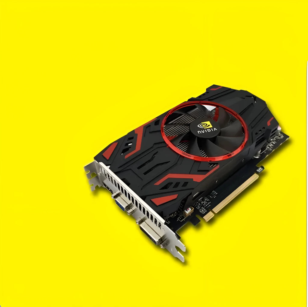 Black Nvidia GTX1050 2GB PCI-E standalone graphics card with HDMI DVI VGA ports for desktop gaming