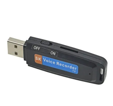 SK-001 black and white creative gift USB flash drive showing front and side views.