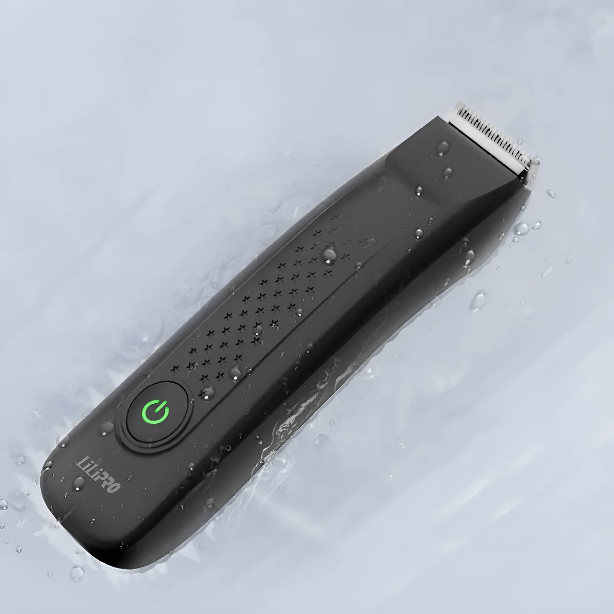 Black LILIPRO ZP-5110 waterproof rechargeable body hair shaver with ceramic blade and limit comb.