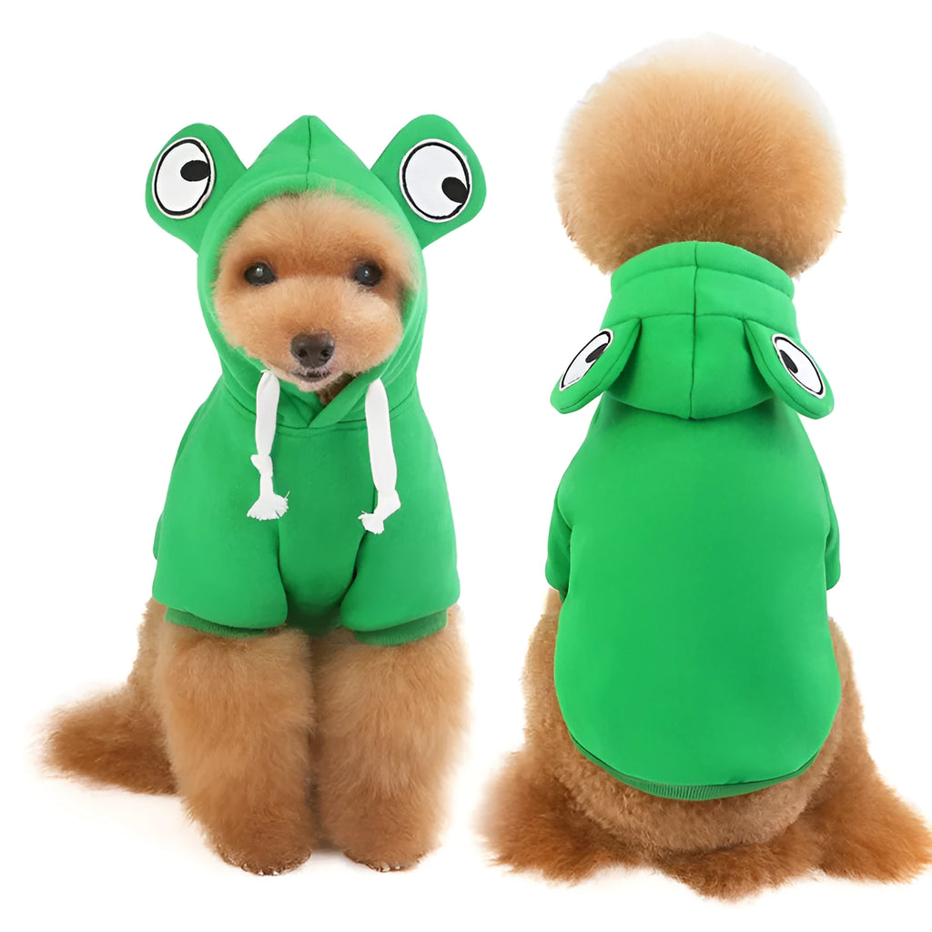 Frog Dog small medium dog sweater in Bee Vest style, polyester fleece, sizes S to XXL, colourful pet clothing
