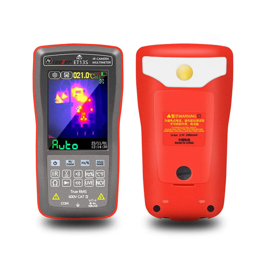 192×192 resolution thermal imaging multimeter with digital display showing thermal image and measurement readings