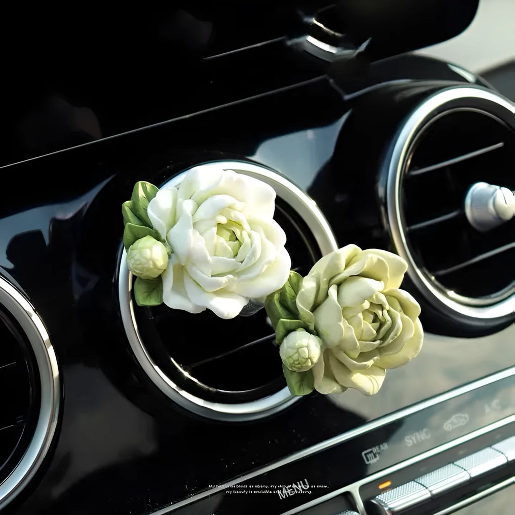 Gypsum solid car air freshener with jasmine scent in off-white colour