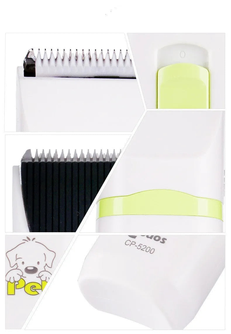 White pet hair trimmer and nail polisher set for small and medium dogs and cats