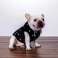 Black printed cotton casual sweater for dogs and cats available in sizes XS to XXL