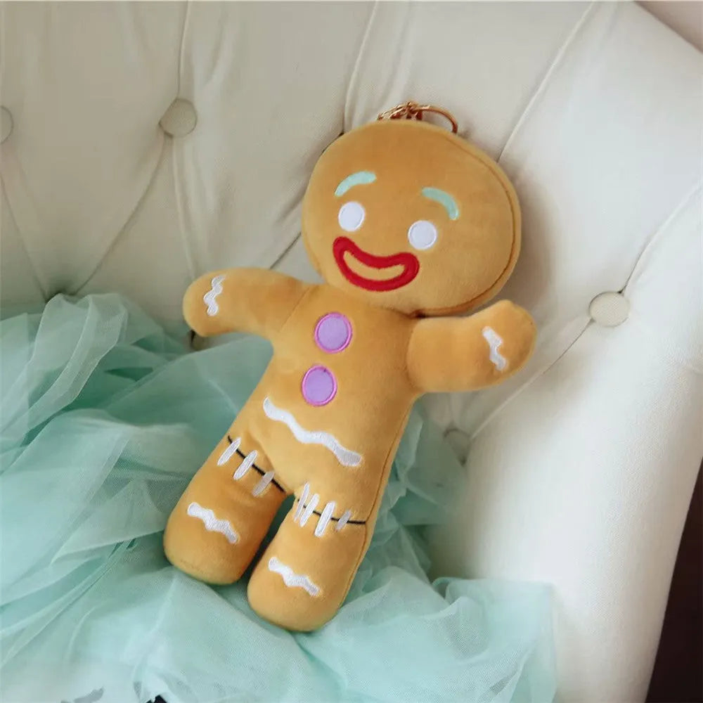 Yellow cartoon anime cookie man plush toy with PP cotton filling