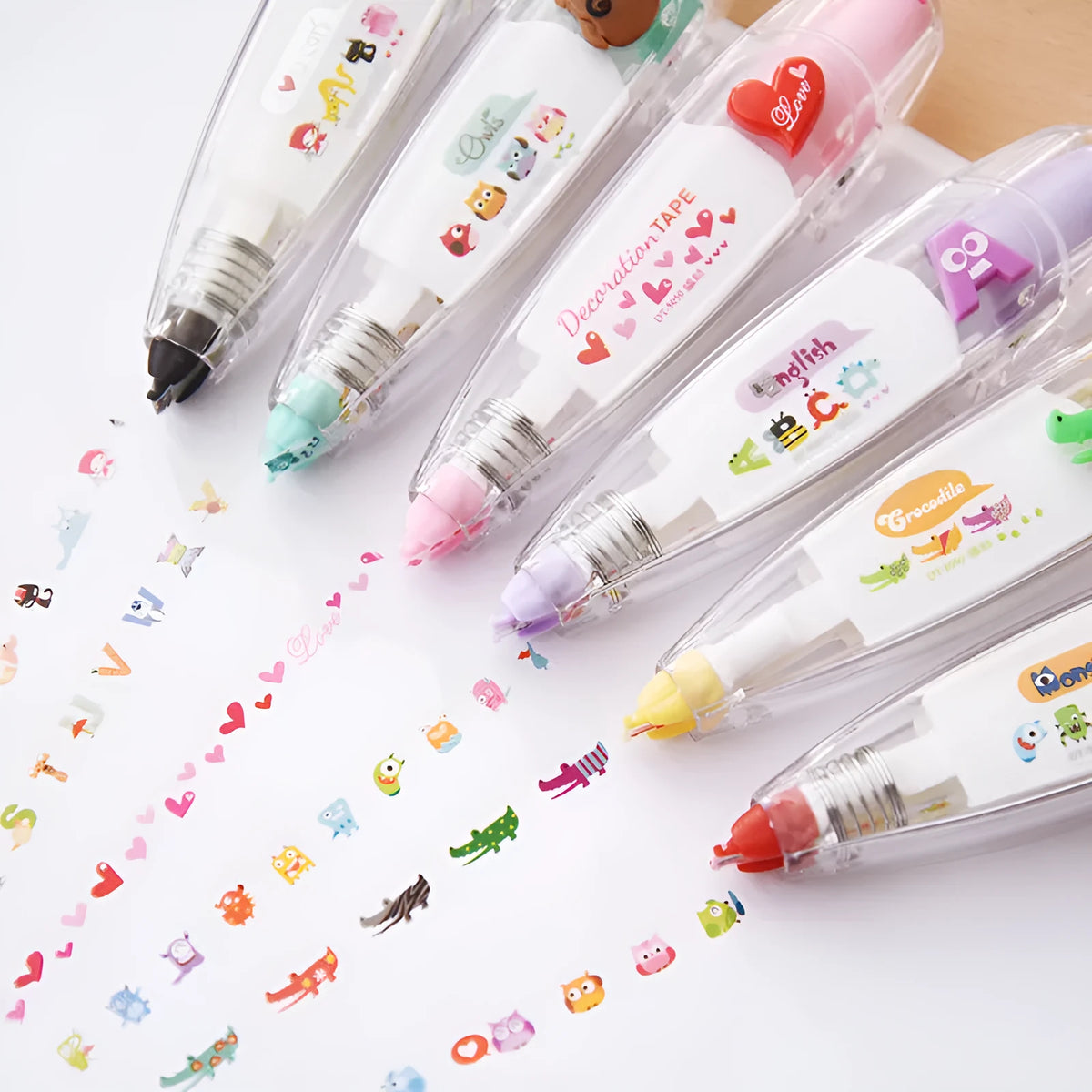 Lace correction tape stationery decoration tape with plastic core, multiple shell colours including Coffee and Kitten