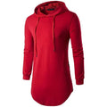 Men's hooded full sleeve cotton broadcloth T-shirt in solid colour