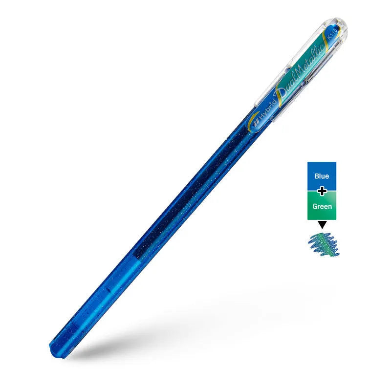 Flash K110 1.0mm gel pen with pearlescent glitter ink in eight colour options.