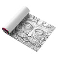 Acid tour coloured painting book, 200mm in length, lying open on a surface.