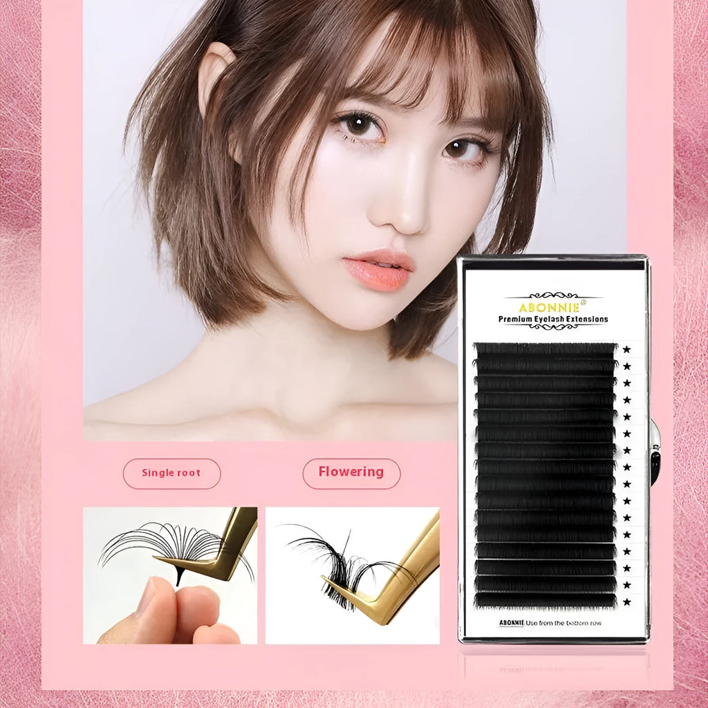 16-row dense false eyelashes made from mink hair with matte round wool finish
