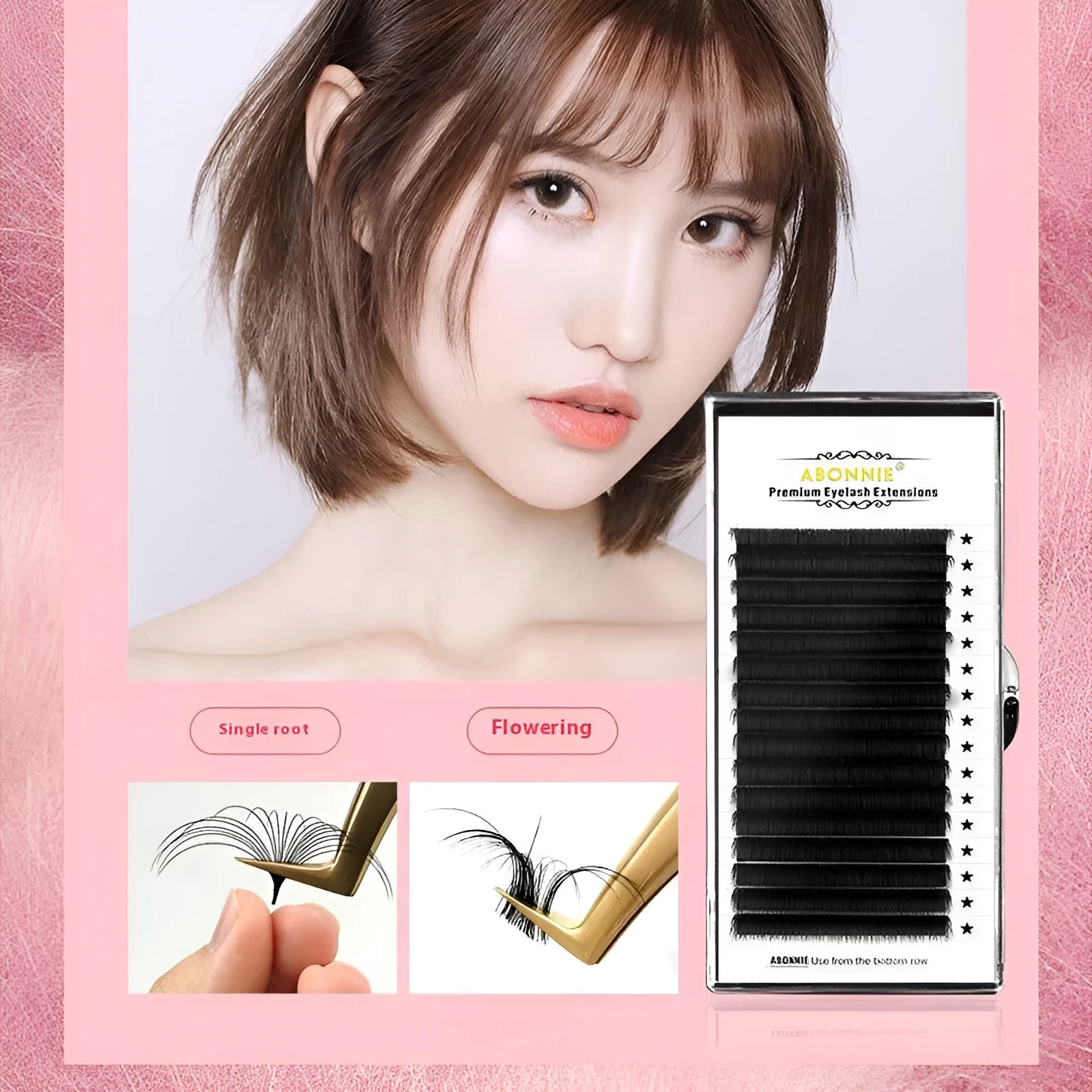 16-row dense false eyelashes made from mink hair with matte round wool finish