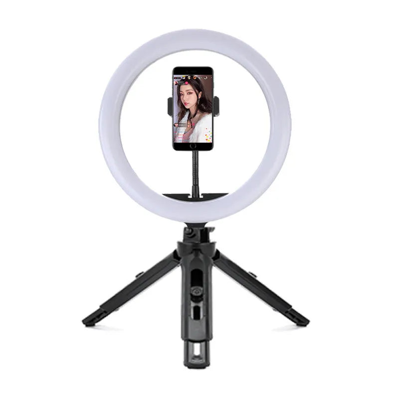 10-inch ring selfie light on a 19CM metal bracket for smartphone photography.