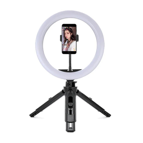 10-inch ring selfie light on a 19CM metal bracket for smartphone photography.