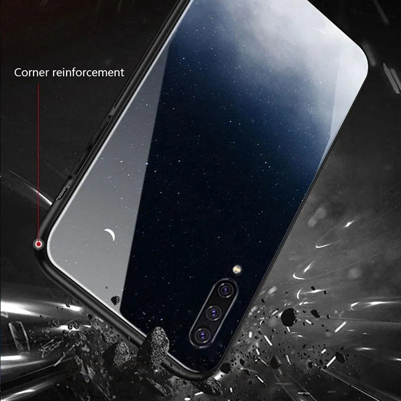 Black silicone phone case for Samsung and iPhone smartphones on a table