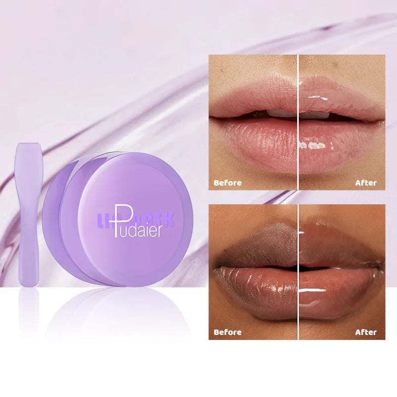 Exfoliating lip balm 10ml pot with lip film and scraper tool