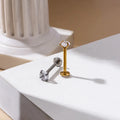 Stainless steel inner rod ear bone stud, 1.2mm rod, 6mm 8mm 10mm lengths, silver or gold electroplated piercing jewellery