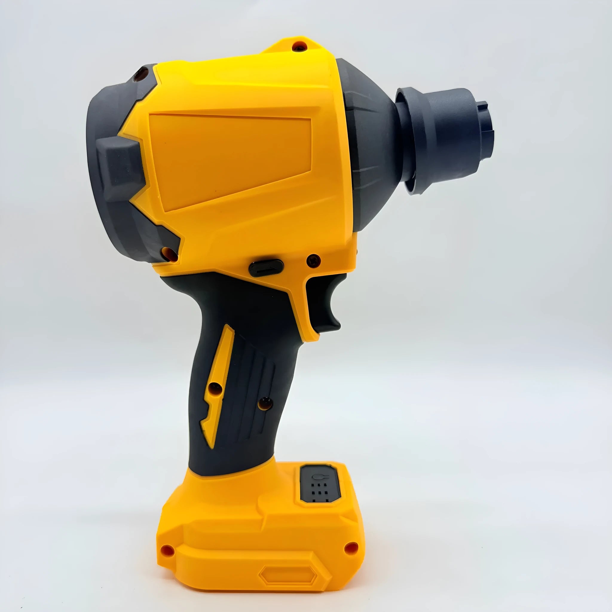 Cordless lithium battery air exhauster dust blower with bare metal head for snow removal.