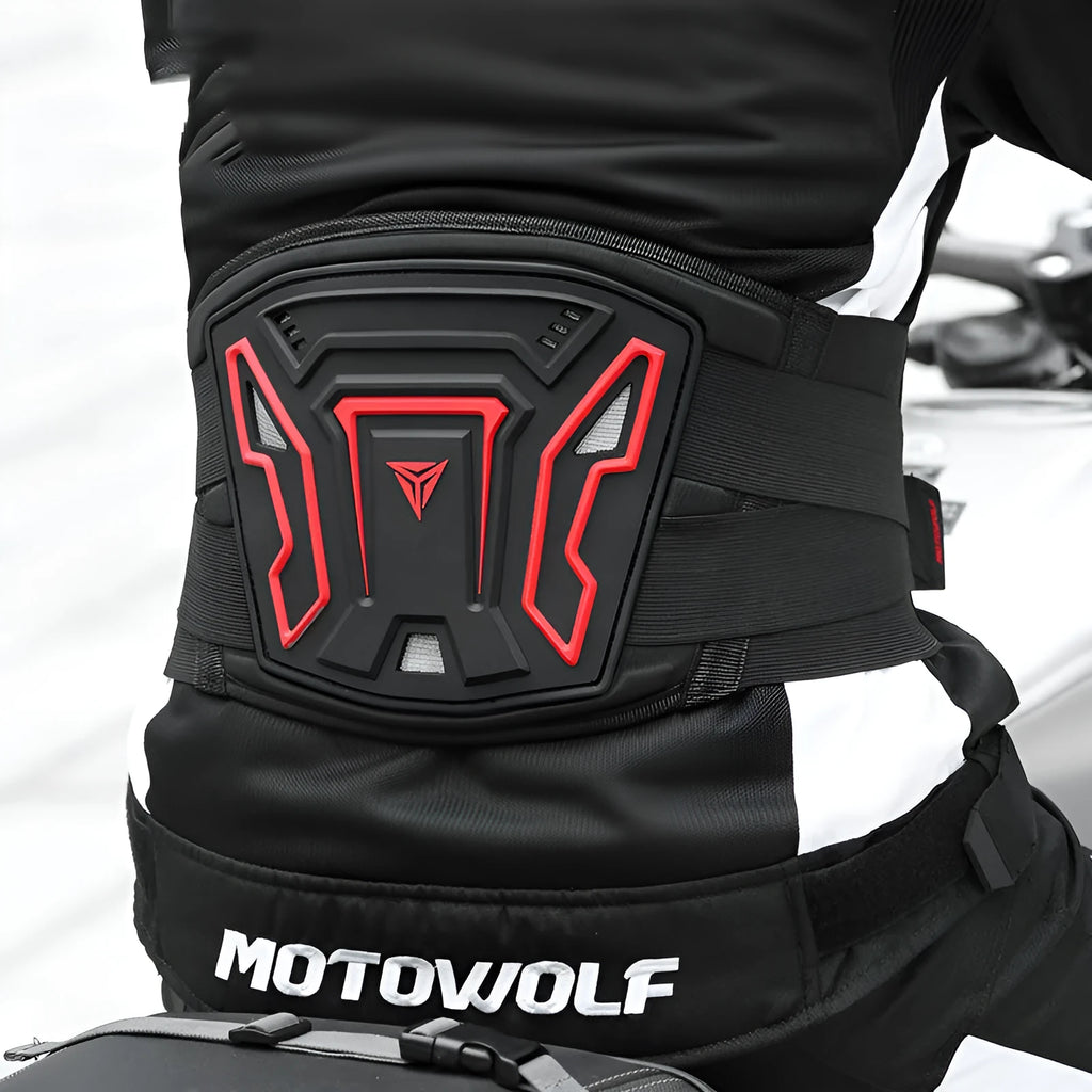 MDL1028 black and red motorcycle waist support belt in PVC polyester material
