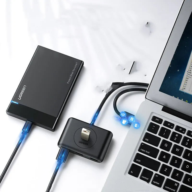 Black USB 3.0 extender adapter set with USB extension hub showing multiple cable length options