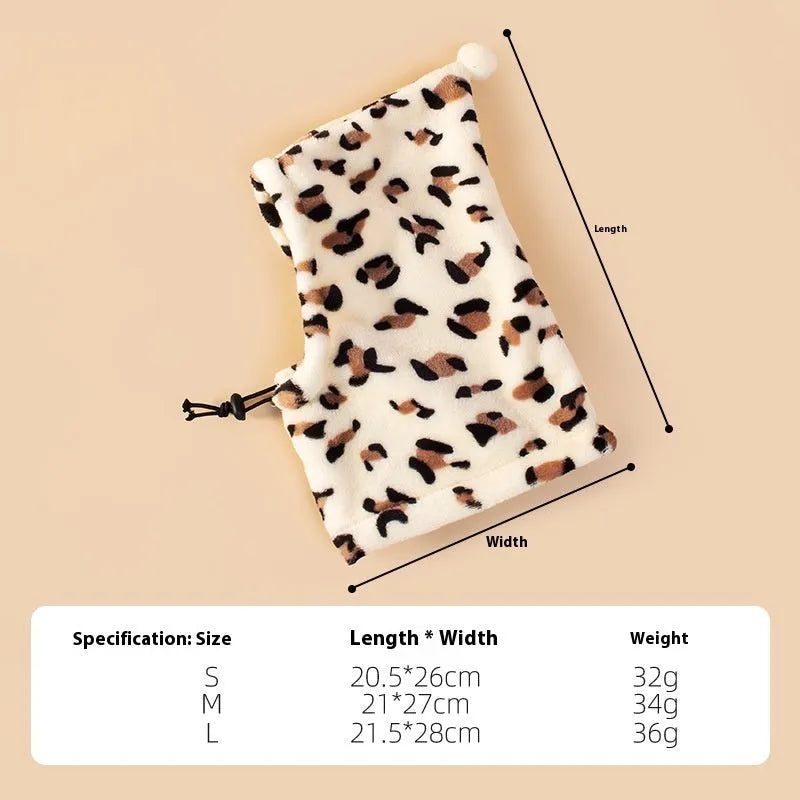 Bear-themed pet headgear with rabbit ears for dogs and cats in leopard print colour